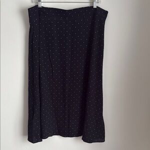 LOFT Black Midi A-Line Skirt for Work